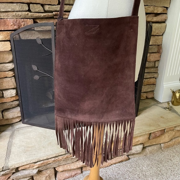 Vintage GAP leather fringed crossbody bag - Picture 2 of 8